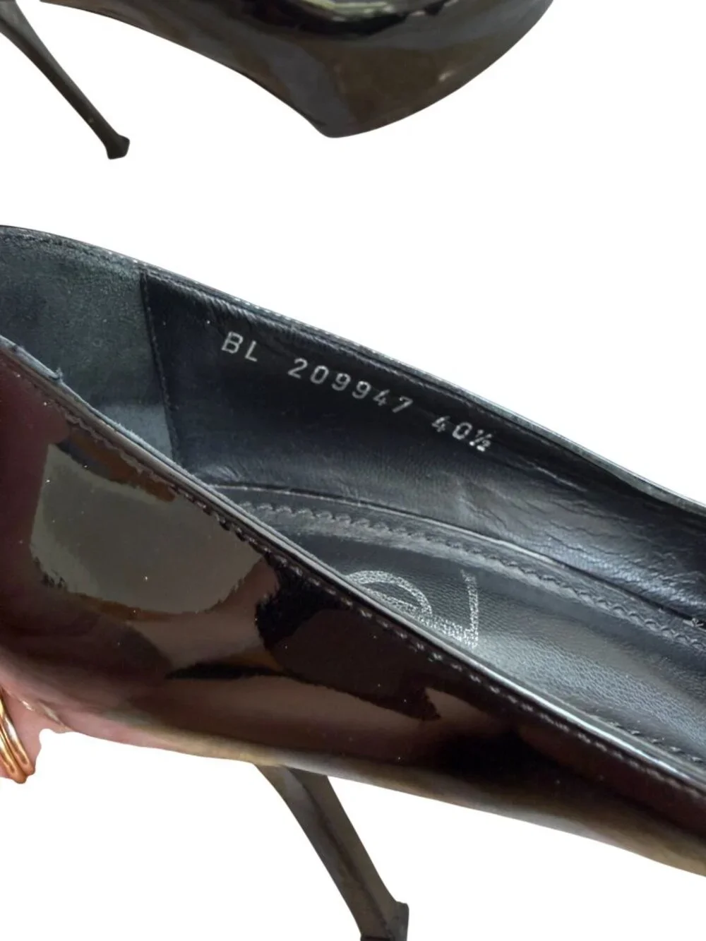 SAINT LAURENT Tribtoo Black Patent Leather Platform Heels Size 40.5 / US 10.5